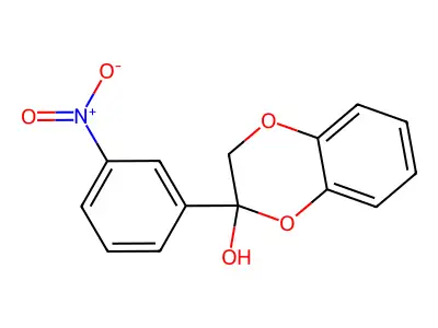 2-(3-Nitro-phenyl)-2,3-dihydro-benzo(1,4)dioxin-2-OL structure