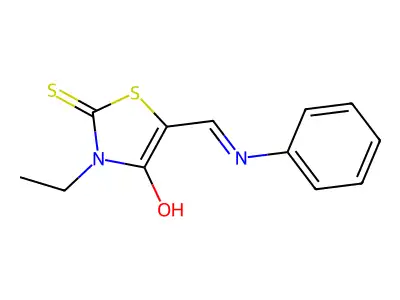 4-Thiazolidinone, 3-ethyl-5-[(phenylamino)methylene]-2-thioxo- structure