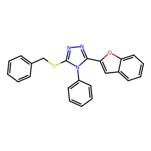 3-(1-Benzofuran-2-yl)-5-benzylsulfanyl-4-phenyl-1,2,4-triazole structure