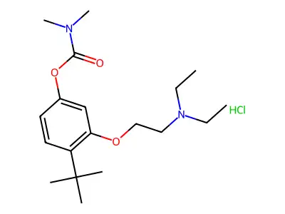 Dimethylcarbamic acid 3-(2-(diethylamino)ethoxy)-4-(1,1-dimethylethyl)phenyl ester HCl structure