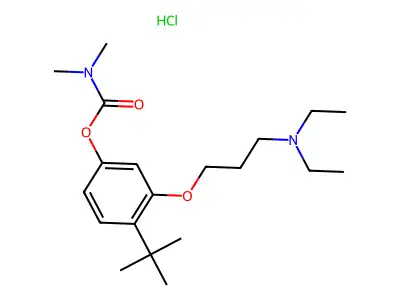 Carbamic acid, dimethyl-, 3-(3-(diethylamino)propoxy)-4-(1,1-dimethylethyl)phenyl ester, monohydrochloride structure