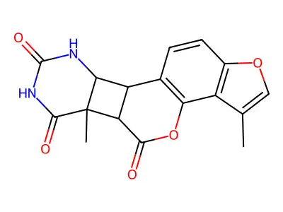 4'-Methylangelicin-thymine-3,4-photocylcloadduct structure