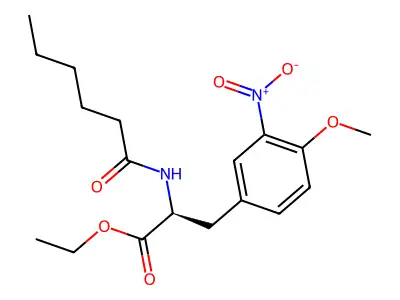 DL-Tyrosine, O-methyl-3-nitro-N-(1-oxohexyl)-, ethyl ester structure
