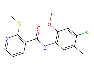 N-(4-chloro-2-methoxy-5-methylphenyl)-2-(methylsulfanyl)pyridine-3-carboxamide structure