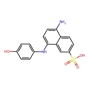 2-Naphthalenesulfonic acid, 5-amino-8-[(4-hydroxyphenyl)amino]- structure