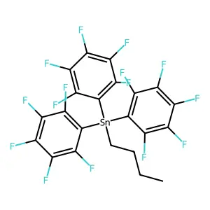 Butyltris(pentafluorophenyl)tin(IV) structure