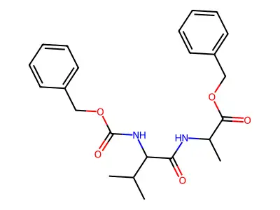 Carbobenzyloxyvalylalanine benzyl ester structure