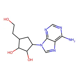 Carbocyclic-2',3'-OH-4'-CH2OH ara-adenosine structure