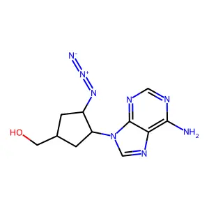 Carbocyclic-2'-azido-2',3'-dideoxyadenosine structure