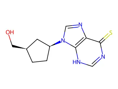 Cyclopentanemethanol, cis-3-(6-Mercapto-9H-purin-9-yl)- structure