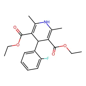 Diethyl 4-(2-fluorophenyl)-1,4-dihydro-2,6-dimethylpyridine-3,5-dicarboxylate structure