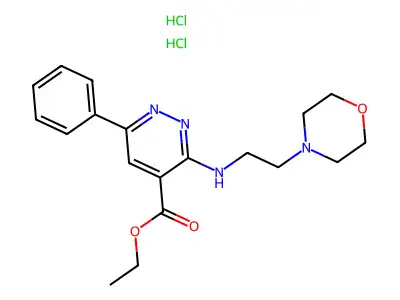 4-Pyridazinecarboxylic acid, 3-((2-(4-morpholinyl)ethyl)amino)-6-phenyl-, ethyl ester, dihydrochloride structure