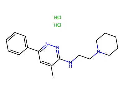 3-Pyridazinamine, 4-methyl-6-phenyl-N-(2-(1-piperidinyl)ethyl)-, dihydrochloride structure