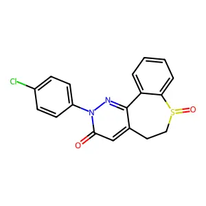 (1)Benzothiepino(5,4-c)pyridazin-3(2H)-one, 2-(4-chlorophenyl)-5,6-dihydro-, 7-oxide structure