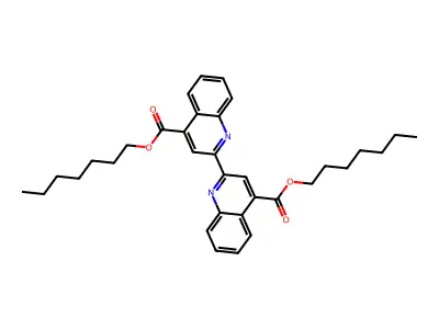 (2,2')Biquinolinyl-4,4'-dicarboxylic acid diheptyl ester structure