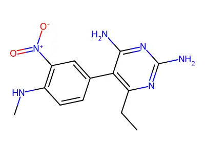 6-Ethyl-5-[4-(methylamino)-3-nitrophenyl]pyrimidine-2,4-diamine structure