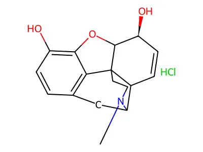 Morphine, hydrochloride (trihydrate) structure