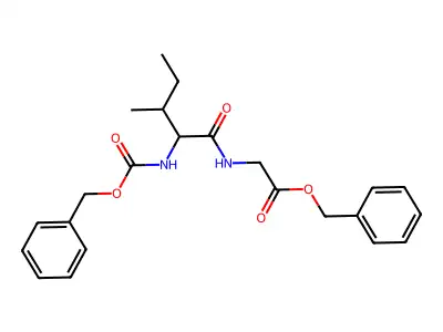 Carbobenzyloxy-L-isoleucylglycine benzyl ester structure