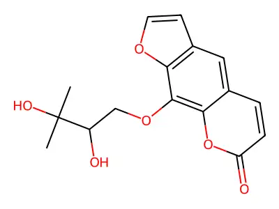 9-(2,3-Dihydroxy-3-methylbutoxy)furo(3,2-g)chromen-7-one structure