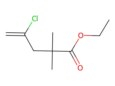 Ethyl 4-chloro-2,2-dimethylpent-4-enoate structure
