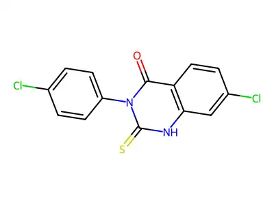 7-Chloro-3-(4-chlorophenyl)-2-sulfanyl-3,4-dihydroquinazolin-4-one structure