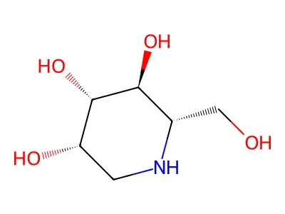 3,4,5-Piperidinetriol, 2-(hydroxymethyl)-, (2S,3S,4S,5S)- structure