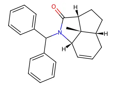 3-Diphenylmethyl-11-methyl-3-azatricyclo(6.2.1.0(4,11))undec-5-en-2-one structure