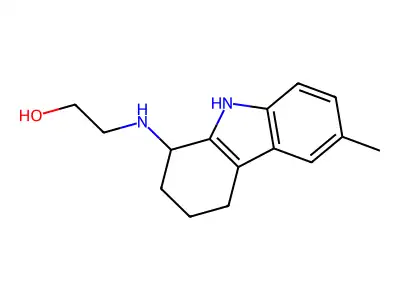 2-[(6-methyl-2,3,4,9-tetrahydro-1H-carbazol-1-yl)amino]ethanol structure