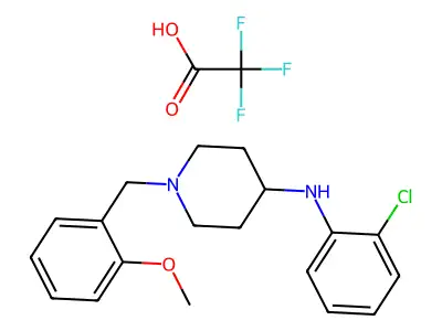 N-(2-chlorophenyl)-1-[(2-methoxyphenyl)methyl]piperidin-4-amine;2,2,2-trifluoroacetic acid structure