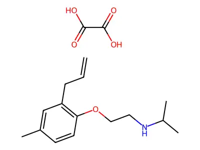 N-[2-(4-methyl-2-prop-2-enylphenoxy)ethyl]propan-2-amine;oxalic acid structure