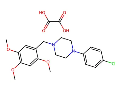 1-(4-Chlorophenyl)-4-[(2,4,5-trimethoxyphenyl)methyl]piperazine;oxalic acid structure