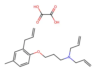 3-(4-methyl-2-prop-2-enylphenoxy)-N,N-bis(prop-2-enyl)propan-1-amine;oxalic acid structure