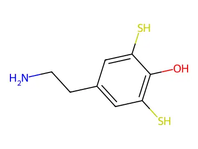 4-(2-Aminoethyl)-2,6-bis(sulfanyl)phenol structure