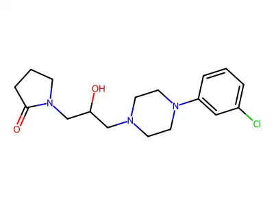 2-Pyrrolidinone, 1-(3-(4-(3-chlorophenyl)-1-piperazinyl)-2-hydroxypropyl)- structure