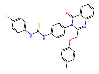 Thiourea, N-(4-bromophenyl)-N'-(4-(2-((4-methylphenoxy)methyl)-4-oxo-3(4H)-quinazolinyl)phenyl)- structure