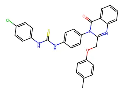 Thiourea, N-(4-chlorophenyl)-N'-(4-(2-((4-methylphenoxy)methyl)-4-oxo-3(4H)-quinazolinyl)phenyl)- structure