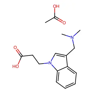3-(3-Dimethylaminomethyl-indol-1-YL)-propionic acid acetate structure