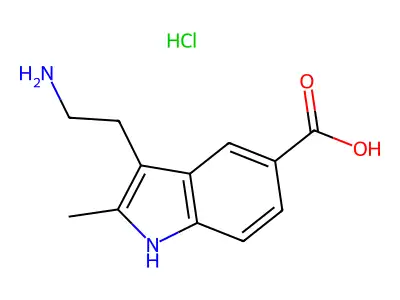 3-(2-aminoethyl)-2-methyl-1H-indole-5-carboxylic acid hydrochloride structure