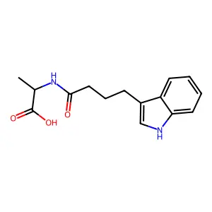 (2S)-2-(4-(1H-indol-3-yl)butanamido)propanoic acid structure