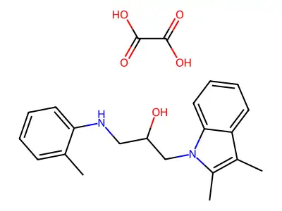 1-(2,3-dimethyl-1H-indol-1-yl)-3-(o-tolylamino)propan-2-ol oxalate structure