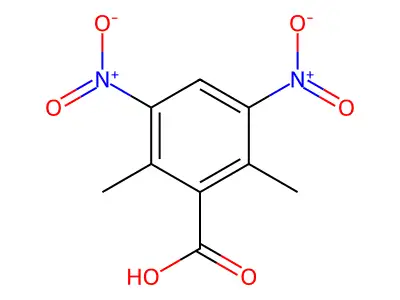 2,6-Dimethyl-3,5-dinitrobenzoic acid structure