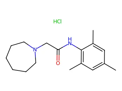 1H-Azepine-1-acetamide, hexahydro-N-(2,4,6-trimethylphenyl)-, monohydrochloride structure