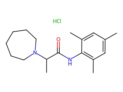 1H-Azepine-1-acetamide, hexahydro-alpha-methyl-N-(2,4,6-trimethylphenyl)-, monohydrochloride structure