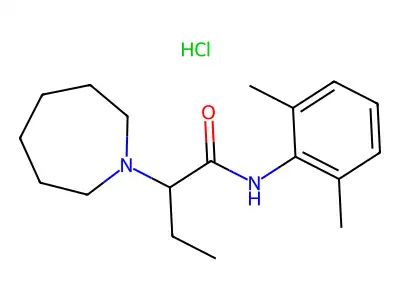1H-Azepine-1-acetamide, hexahydro-N-(2,6-dimethylphenyl)-alpha-ethyl-, monohydrochloride structure
