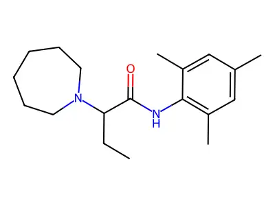 1H-Azepine-1-acetamide, hexahydro-alpha-ethyl-N-(2,4,6-trimethylphenyl)- structure