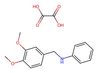 N-[(3,4-dimethoxyphenyl)methyl]aniline;oxalic acid structure