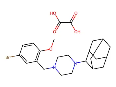 1-(2-Adamantyl)-4-[(5-bromo-2-methoxyphenyl)methyl]piperazine;oxalic acid structure