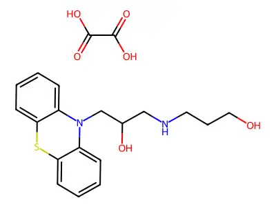 3-((2-hydroxy-3-(10H-phenothiazin-10-yl)propyl)amino)propan-1-ol oxalate structure