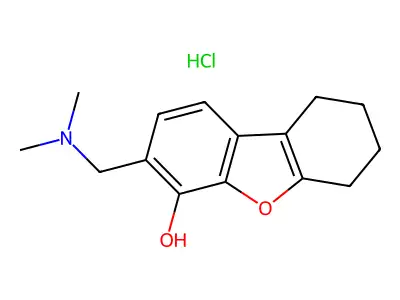 4-Dibenzofuranol, 6,7,8,9-tetrahydro-3-((dimethylamino)methyl)-, hydrochloride structure