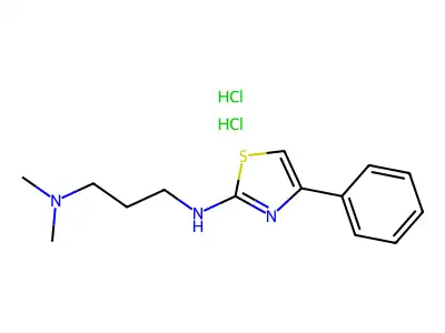 1,3-Propanediamine, N,N-dimethyl-N'-(4-phenyl-2-thiazolyl)-, dihydrochloride structure